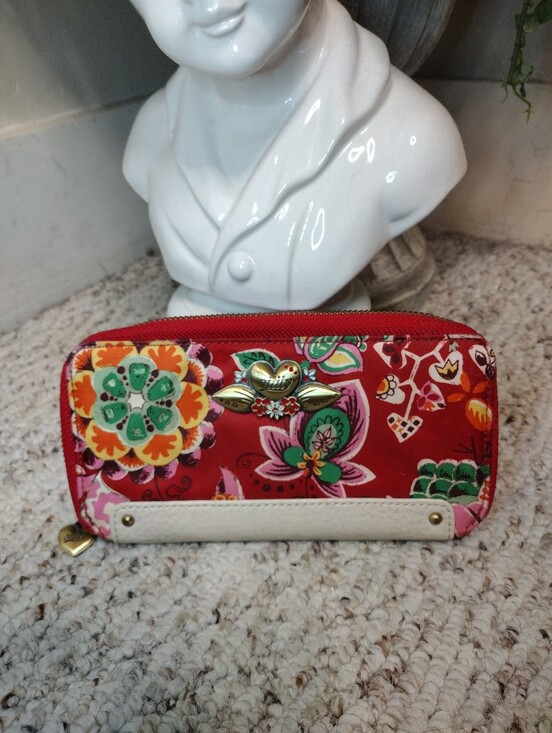 Oilily Handbags - Vintage Oilily Red Multi Floral Zoey Zip Around Wallet